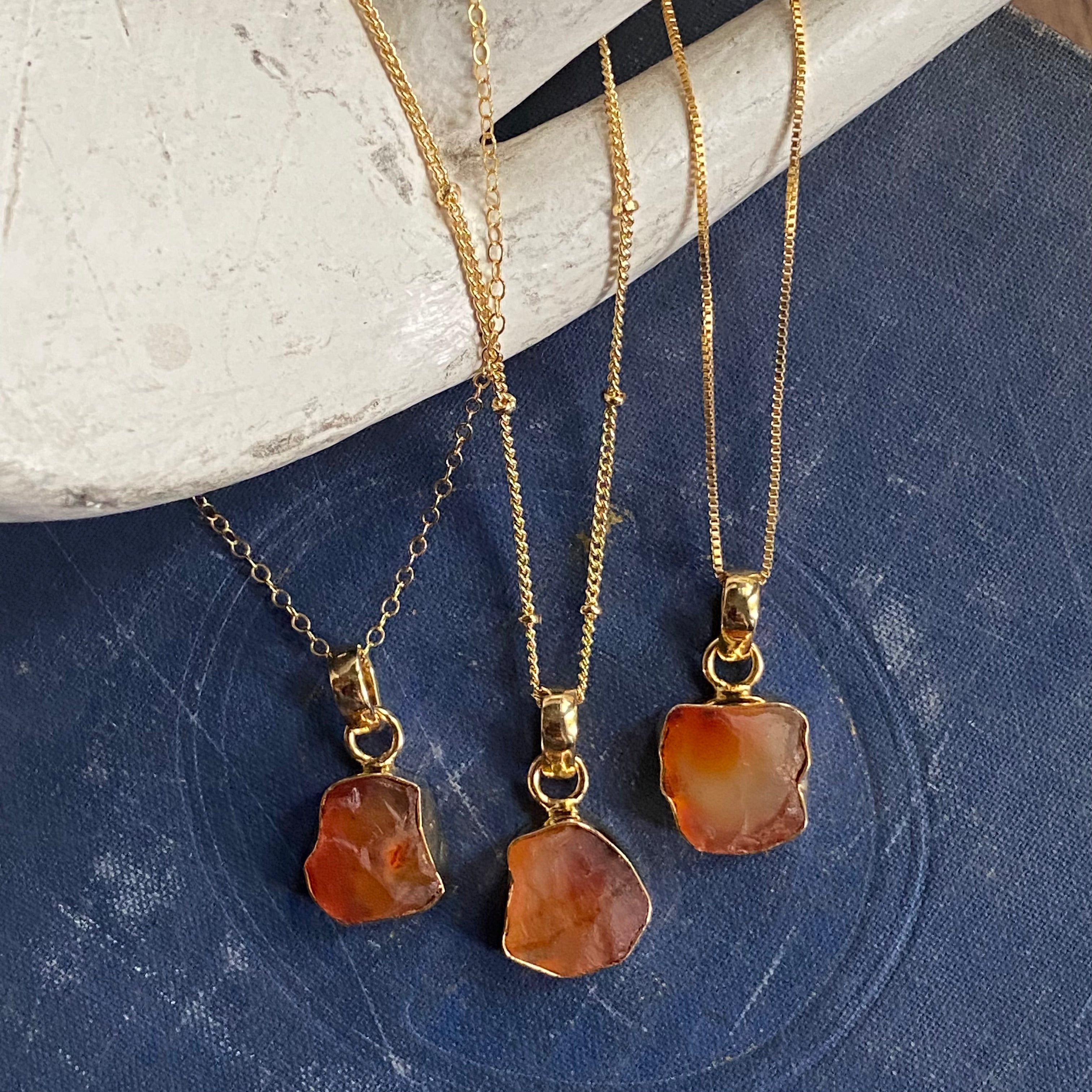 Wire Wrapped Carnelian Crystal Pendant Necklace – White Lotus